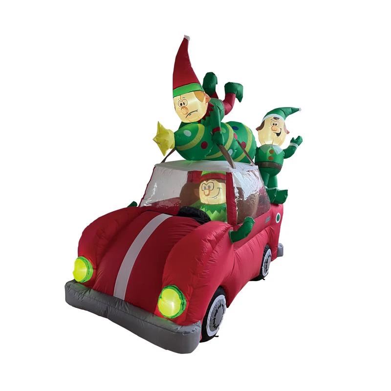 6.5 Ft Inflatable Animated Elf Christmas Tree Delivery Truck