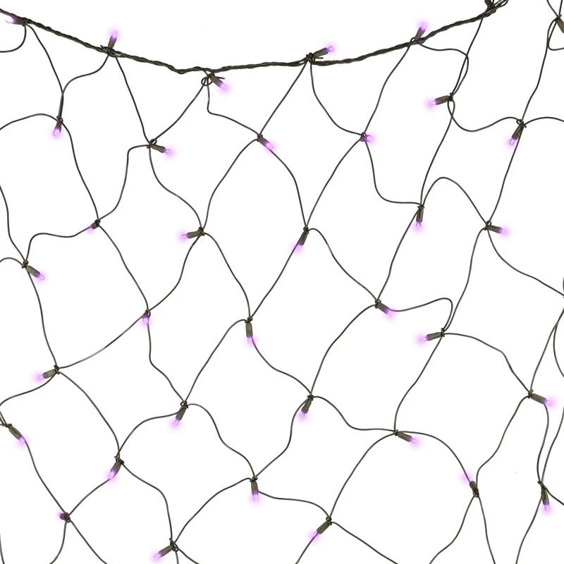Purple 100 Count Led Halloween Net Lights - 72" X 48"