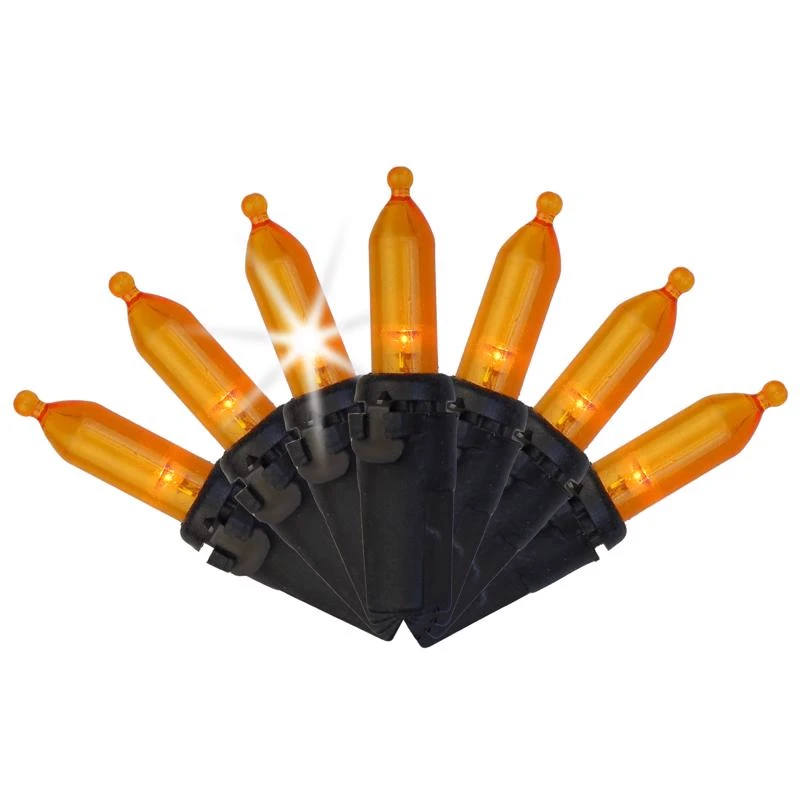 Orange 100 Count Led Mini Halloween String Lights - Twinkling Design