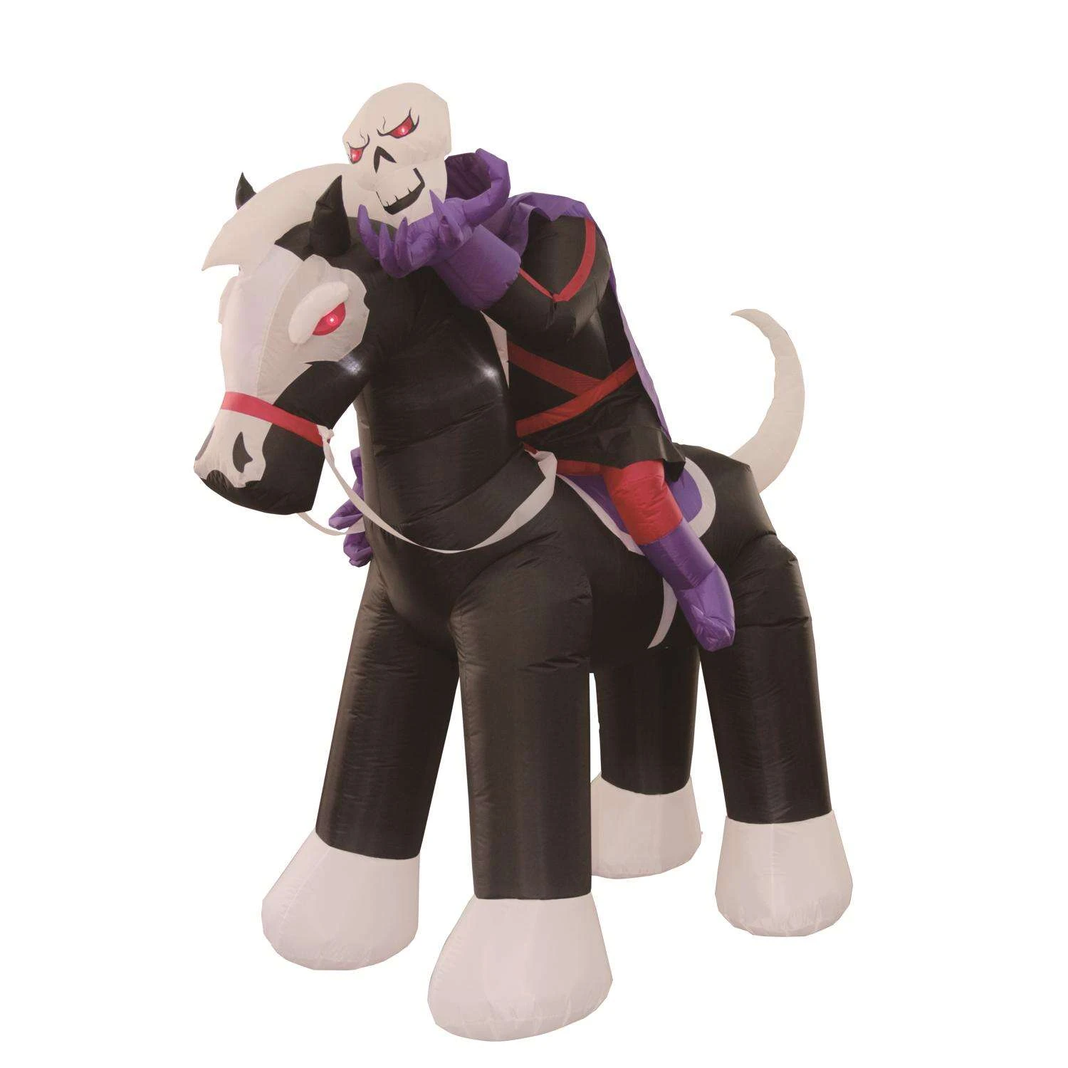 6 Ft. Prelit Night Rider Skull Inflatable Halloween Decoration