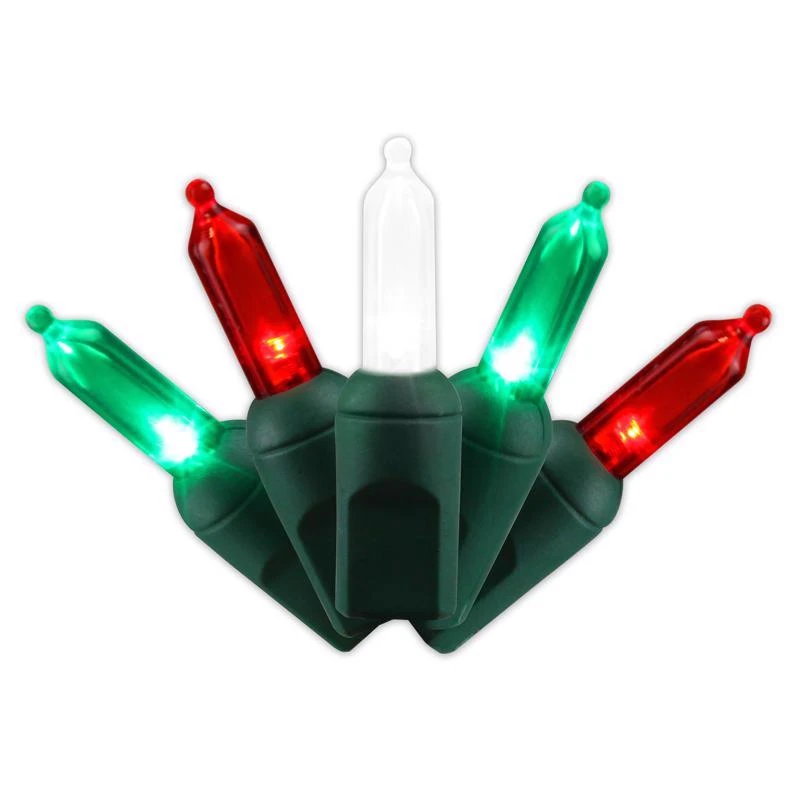 Platinum Led T5 Red/green/pure White 50 Count String Christmas Lights 25 Feet