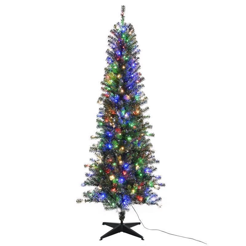 7 Ft. Pencil Led 250 Count Vintage Color Changing Christmas Tree
