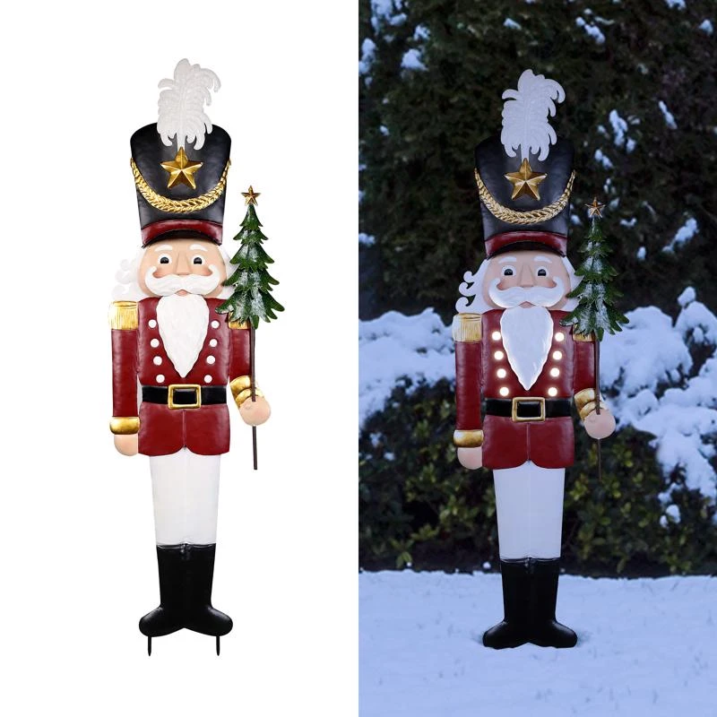 Alpine Led Warm White Nutcracker Christmas Stake 3 Ft. Yard Decor Model Lce200slr