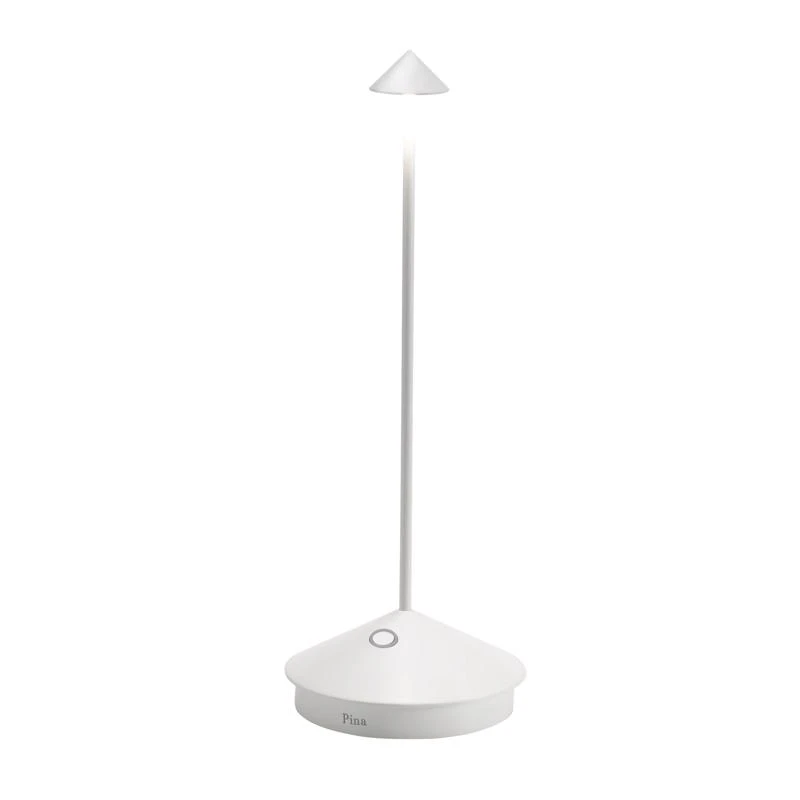 Pina 11.4 In. White Portable Table Lamp With Adjustable Brightness