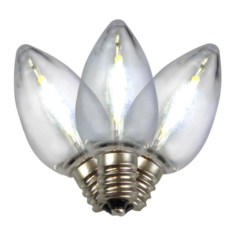 Led C7 Pure White Replacement Christmas Light Bulbs 25 Count