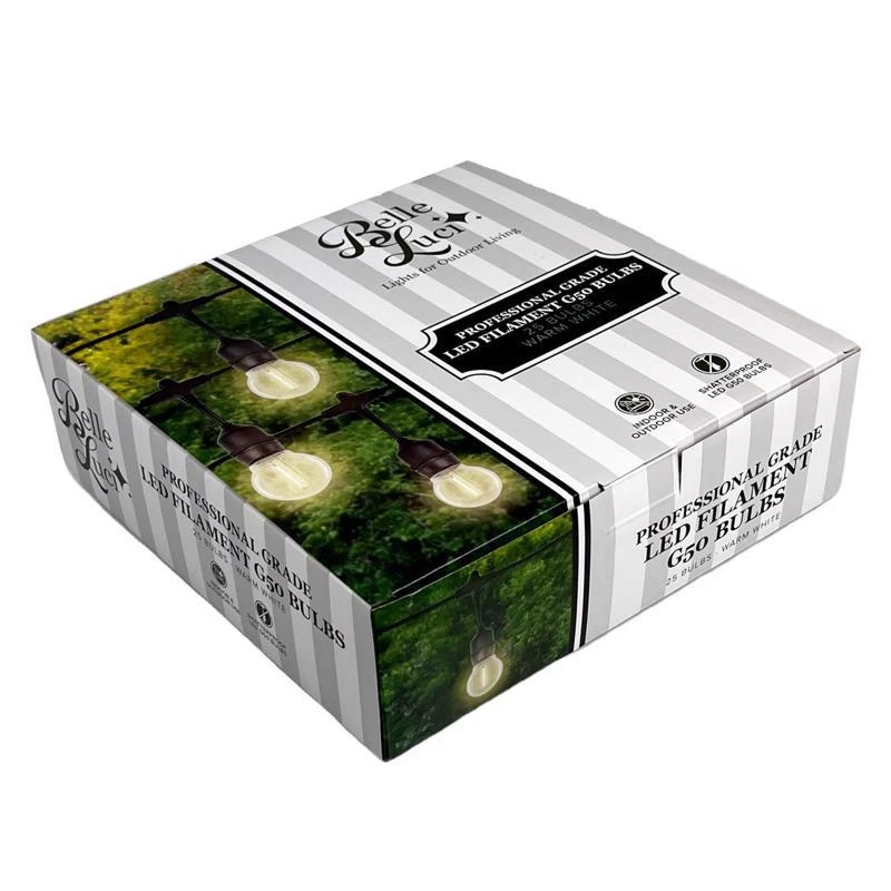 Holiday Bright Lights Led G50 Single Filament Bulbs Warm White 2.5 In. 25 Count