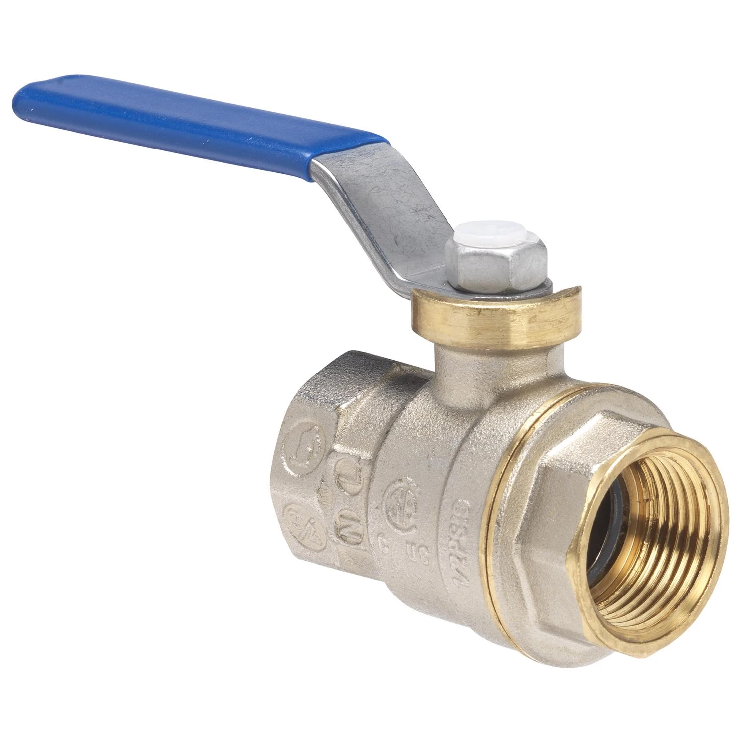 3/4 In. Nickel Plated Brass Fip Ball Valve Full Port For Water, Oil, And Air
