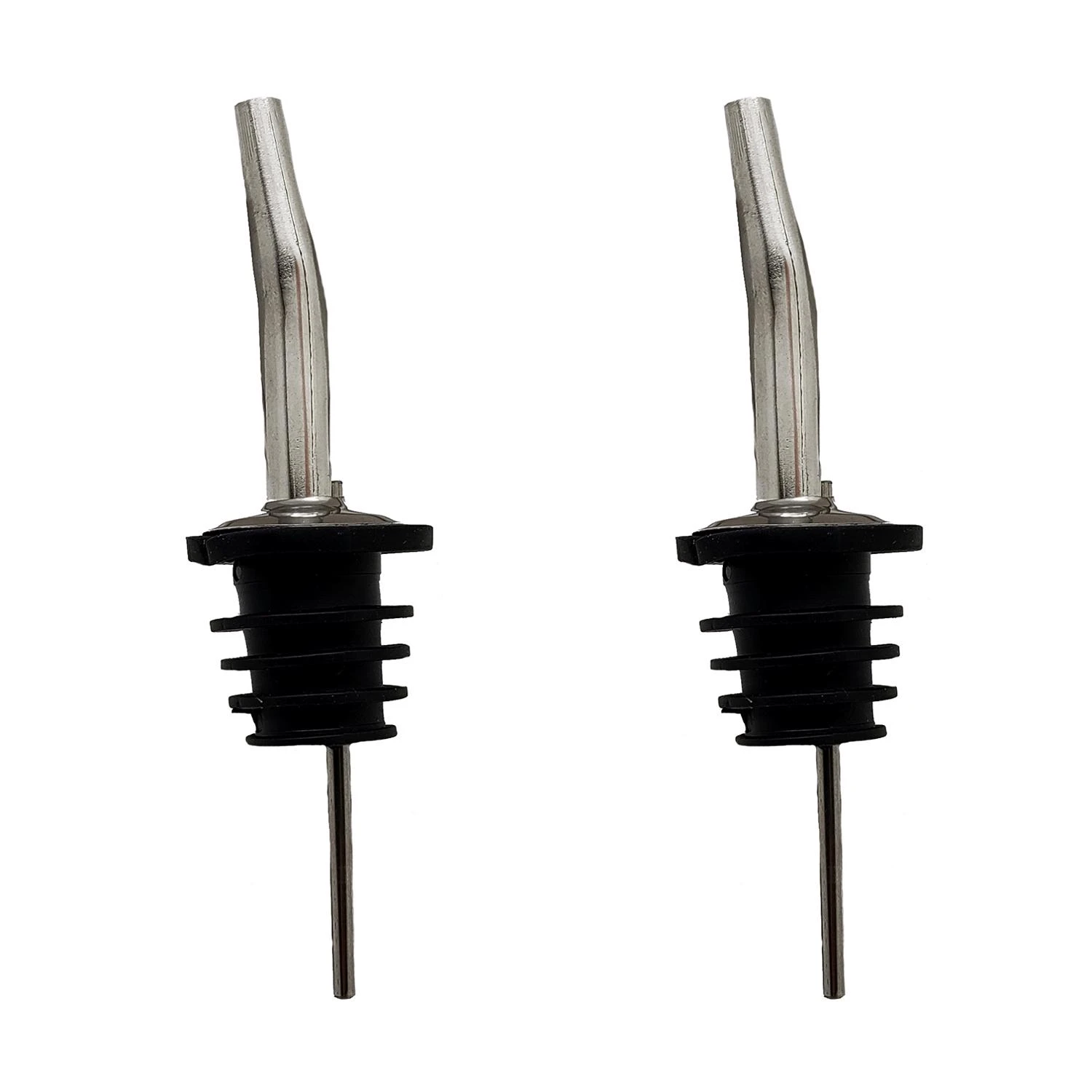 Black/silver Stainless Steel Liquor Pourer - Professional Grade Barware Accessory