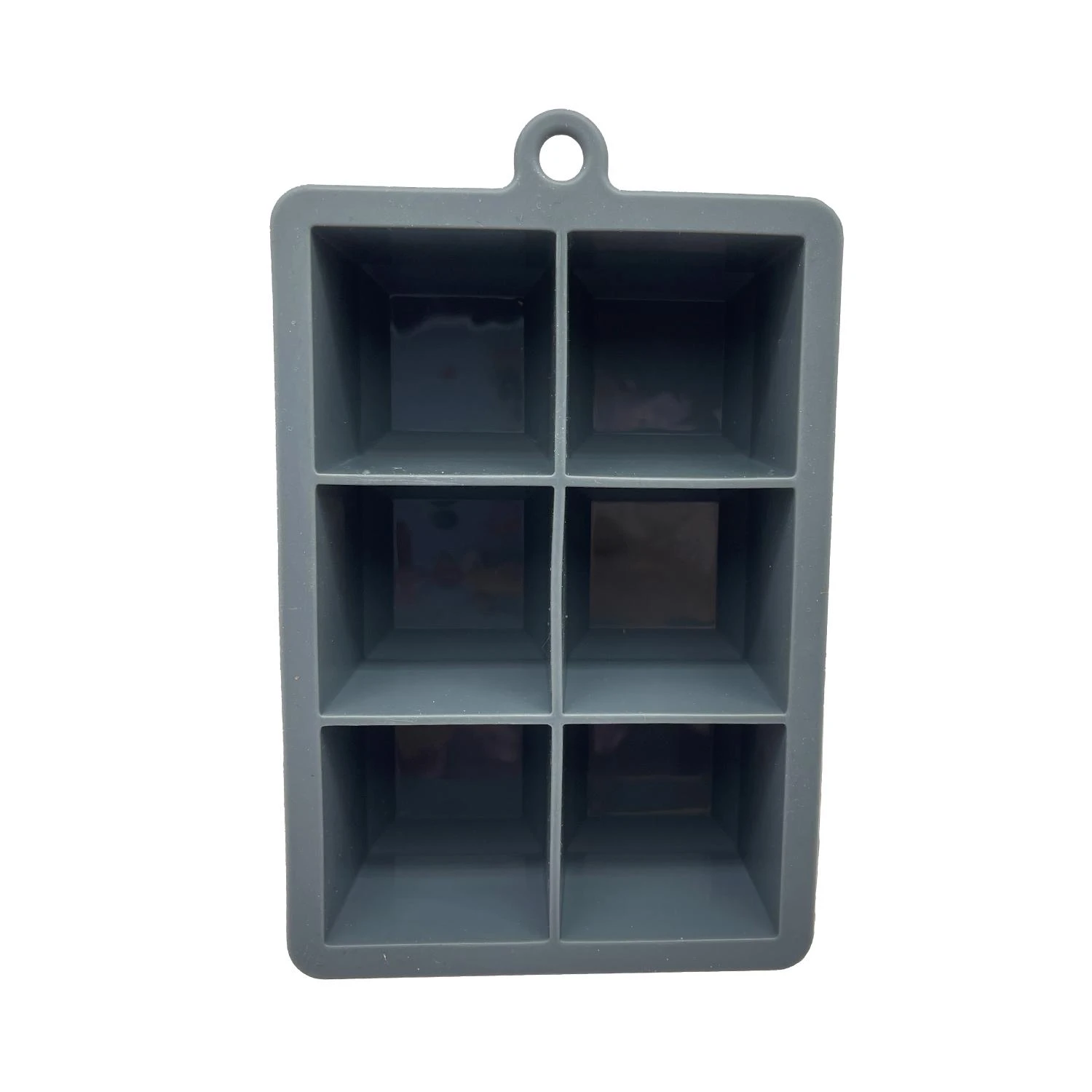 Gray Silicone Big Ice Cube Trays - 6-cube Design For Effortless Ice Release