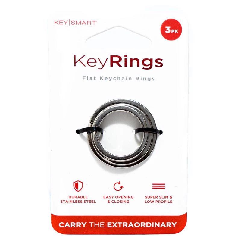 KEY RING SS SLVR 3PK