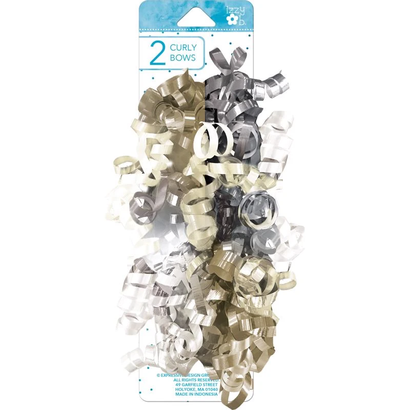 Izzy Ob Multi-color Metallic Curly Bows - 8 Length, 3 Width, 2 Pack