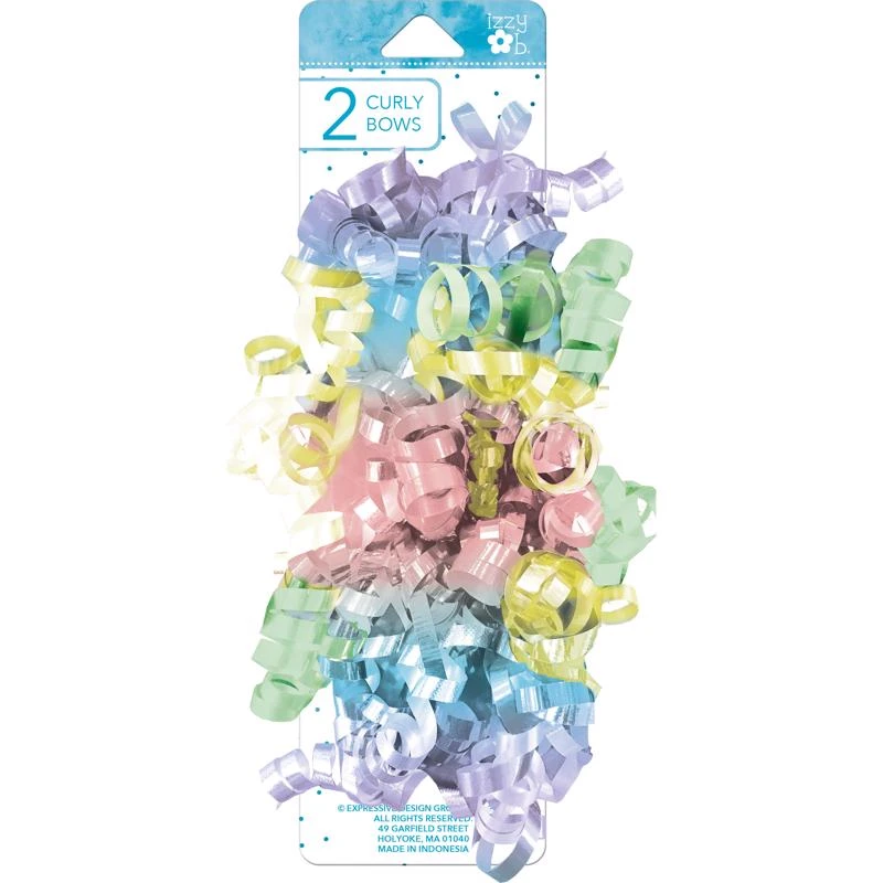 Multi-color Pastel Curly Bows - 8 Length, 3 Width, 1 Pack