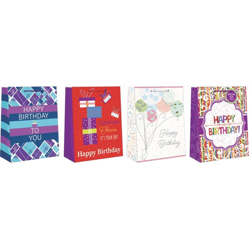 Assorted Large Adult Birthday Gift Bag - 14" X 11.25" X 2.85"