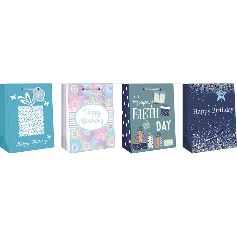 Assorted Adult Birthday Medium Gift Bag - 10.5" X 7.45" X 2.1"