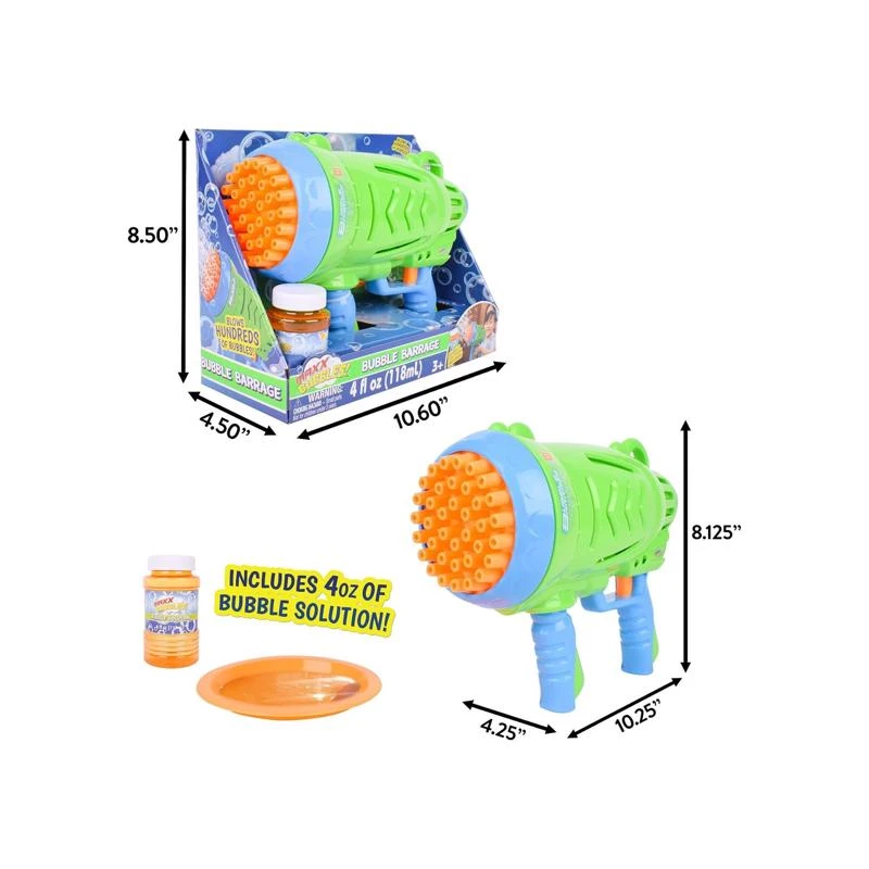 Maxx Bubbles Bubble Barrage Multicolored 1 Piece Battery Powered Toy