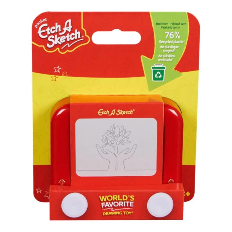Pocket Drawing Toy Red And White Plastic 5.75 X 4.75 X 1.7