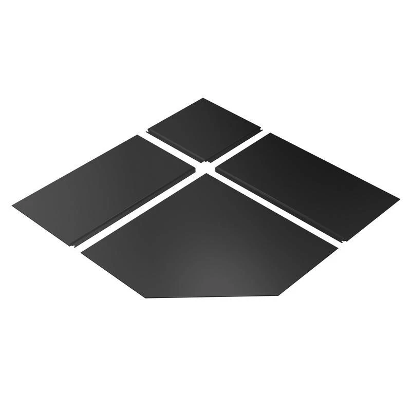 Black Steel Corner Hearth Pad 41" X 41" X 2.5" - Indoor Use