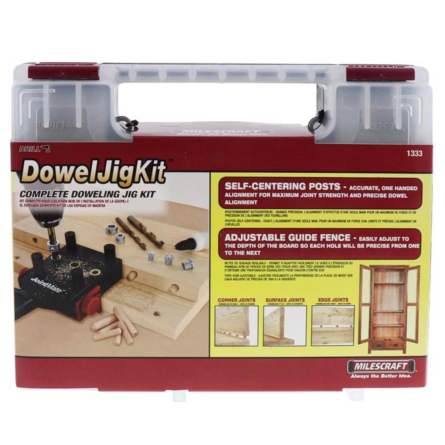 Doweling Jig Kit 74 Piece With Adjustable Fence And Accessories