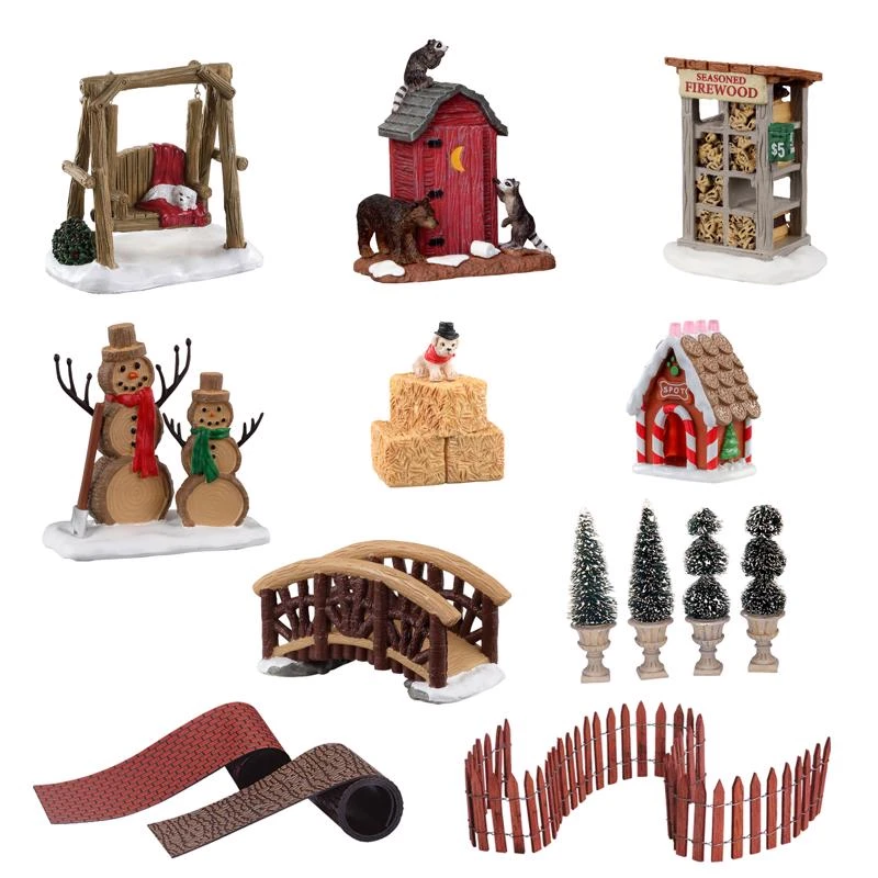 Assorted Village Accessories 3 Inch - Christmas Decor For Indoor Use