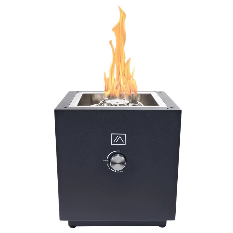 Qube 12.5 In. W Steel Outdoor Square Propane Fire Pit With Electronic Ignition