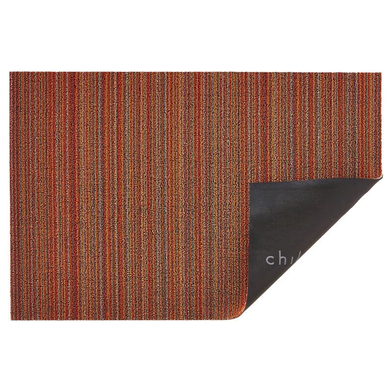 24 In. W X 36 In. L Orange Skinny Stripe Polyester/vinyl Utility Mat