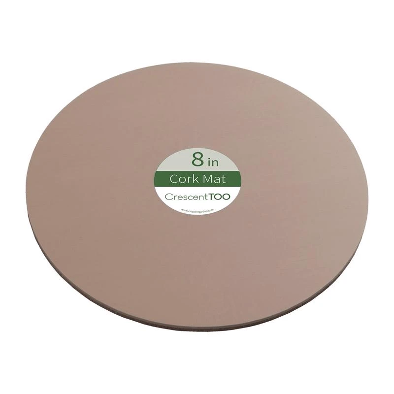 8 Inch Diameter Natural Cork And Plastic Planter Mat