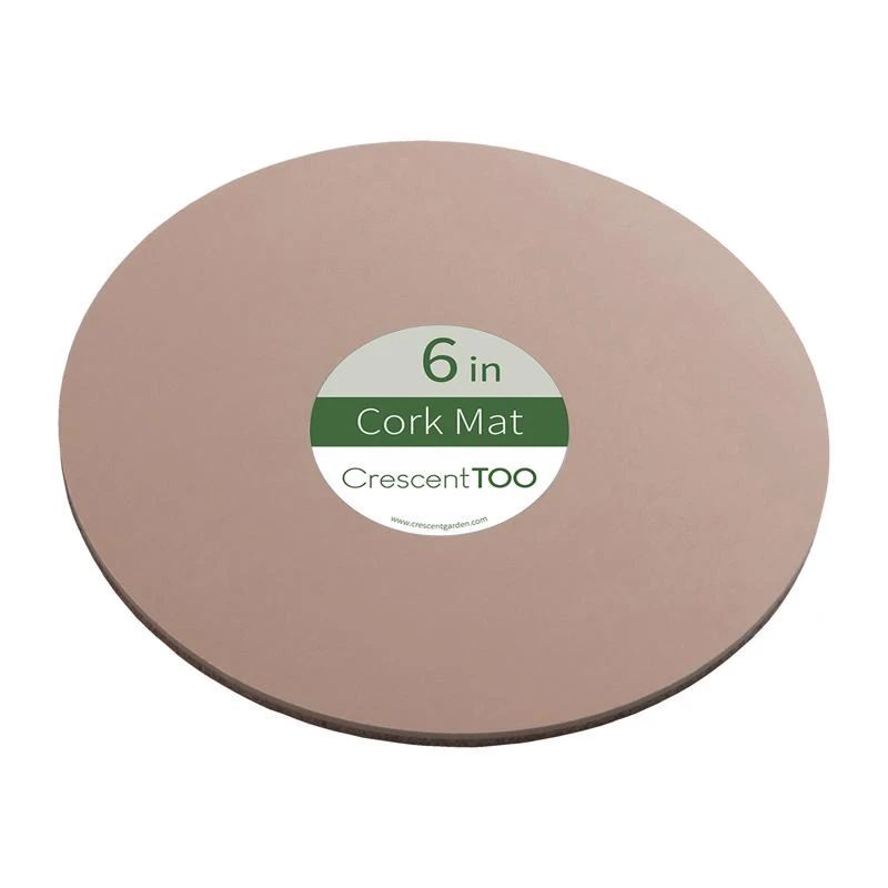 6 Inch Diameter Natural Cork And Plastic Planter Mat