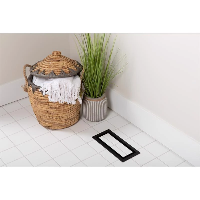 Aria Vent 1-7/8 In. H X 12-7/8 In. W Matte Black Abs Plastic Floor Register