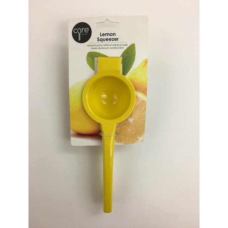 Yellow Aluminum Lemon Squeezer - 4.5 In Height, 5.65 In Width, 18 In Length