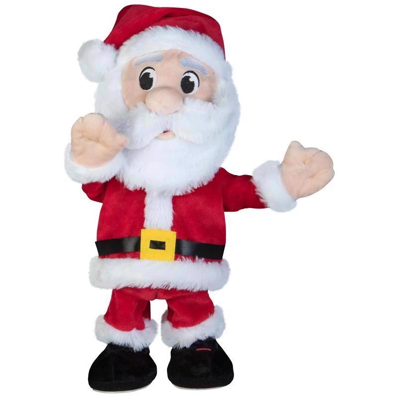 14.57 In. Multicolored Hands In The Air Dancing Santa Animated Decor