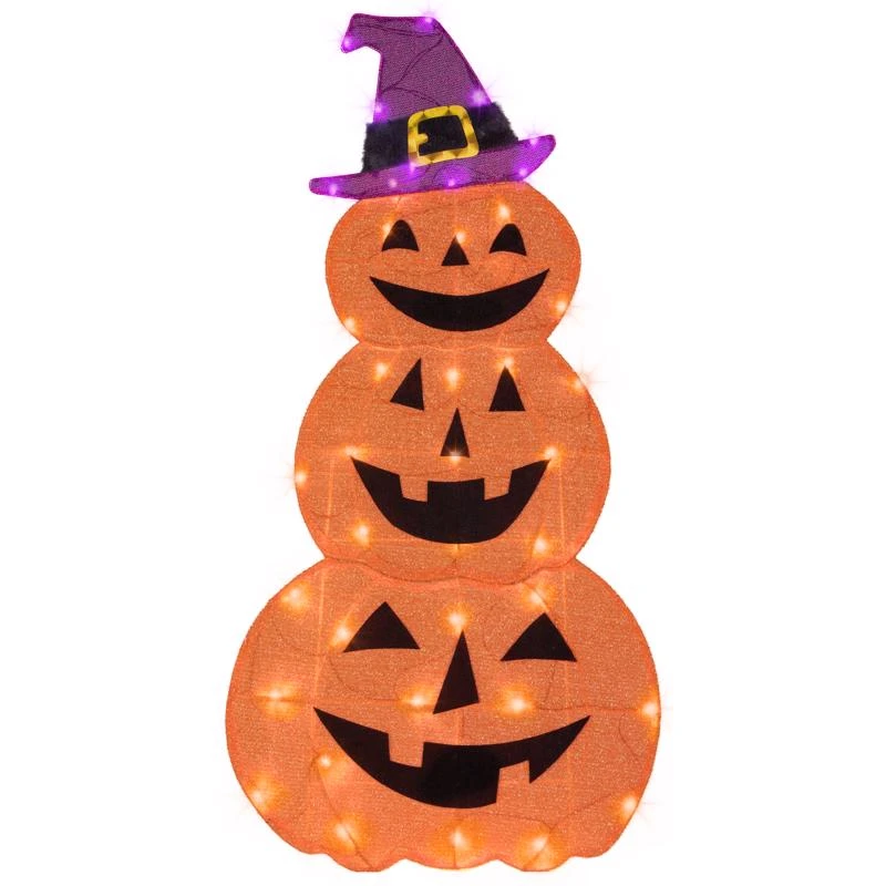 Flat-tastics 50 Count 48 Inch Led Jack-o-lantern Yard Decoration