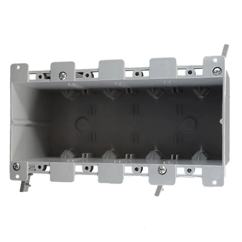 Ez Box Old Work 68 Cubic Inch Rectangle Pvc 4 Gang Outlet Box Gray