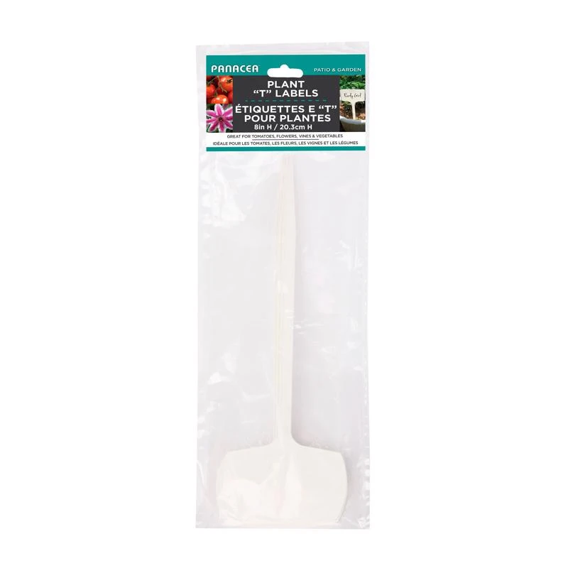 8 In. H X 4 In. W X 0.6 In. D White Plastic Plant Label