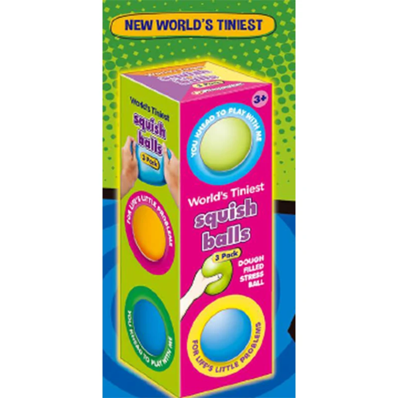 Squish Dough Ball Set - 3 Pieces, Fun For Ages 3 And Up