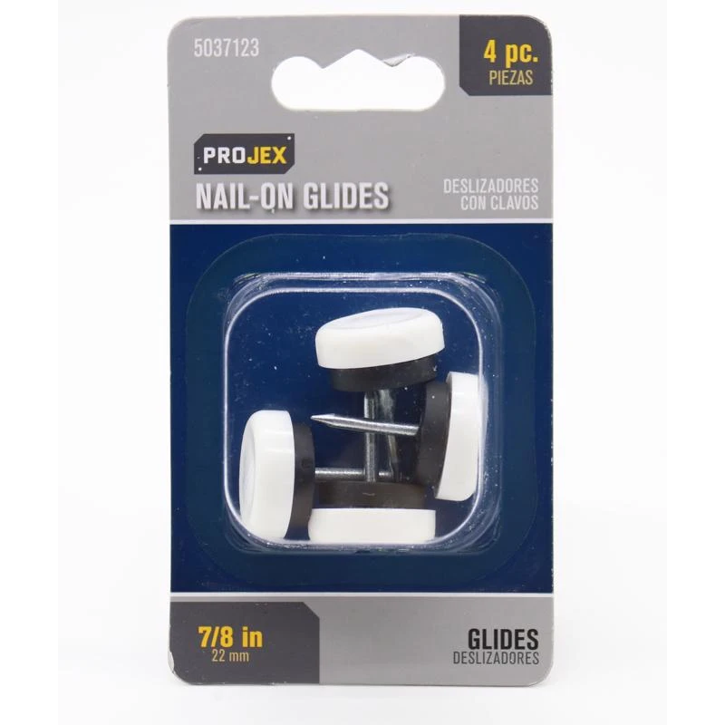 7/8 in. White Nail-On Nylon Glide (4-Pack) 7/8 in. White Nail-On Nylon Glide (4-Pack)