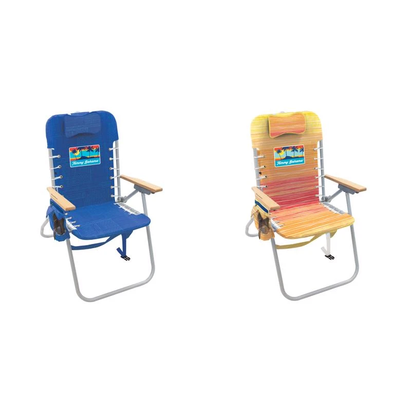 4-position Multicolored Beach Backpack Chair With Cup Holder