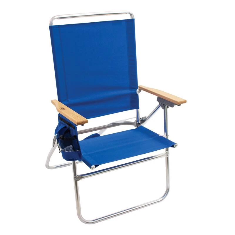 7-position Blue Beach Folding Chair With Aluminum Frame
