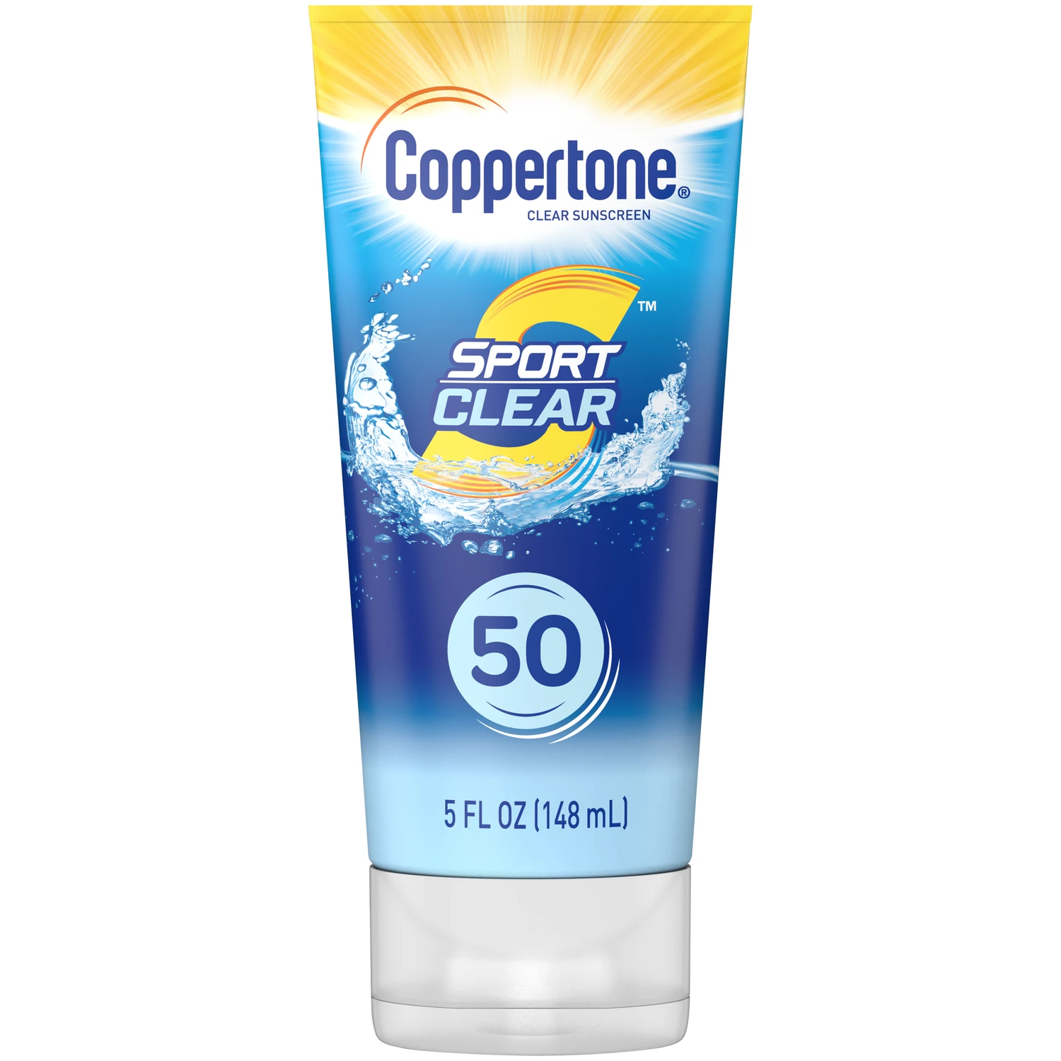 Coppertone Sport Clear Sunscreen Lotion Spf 50, 5 Oz Tube, 1 Pk, Water & Sweat Resistant