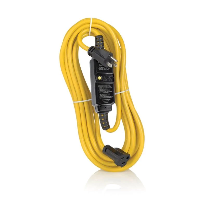 25 Ft. Outdoor Extension Cord 14/3 Sjtw With 3 Outlets - Black/yellow