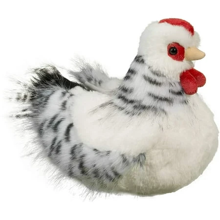 Salty Black & White Hen Chicken Plush Stuffed Animal - Soft And Cuddly Toy