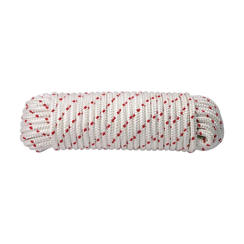 5/16 In. Diameter X 50 Ft. Length Red/white Diamond Braided Polyester Rope