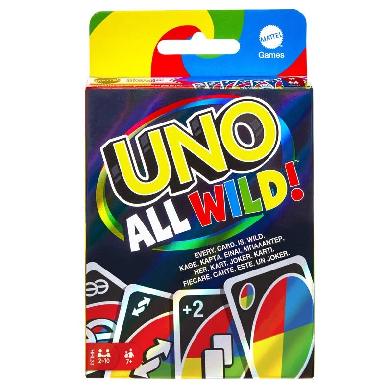 Uno All Wild! Card Game - Multicolored, Model Hhl33, Fun For Ages 7+