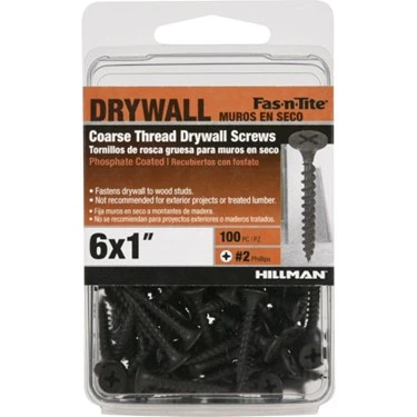 #6 X 1" Flat-head Coarse Thread Drywall Screws - 100 Count