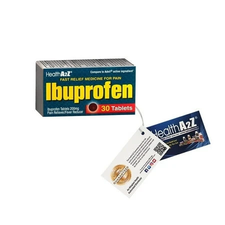 Ibuprofen Tablets 200 Milligrams 30 Count Bottle Pain Reliever and Fever Reducer