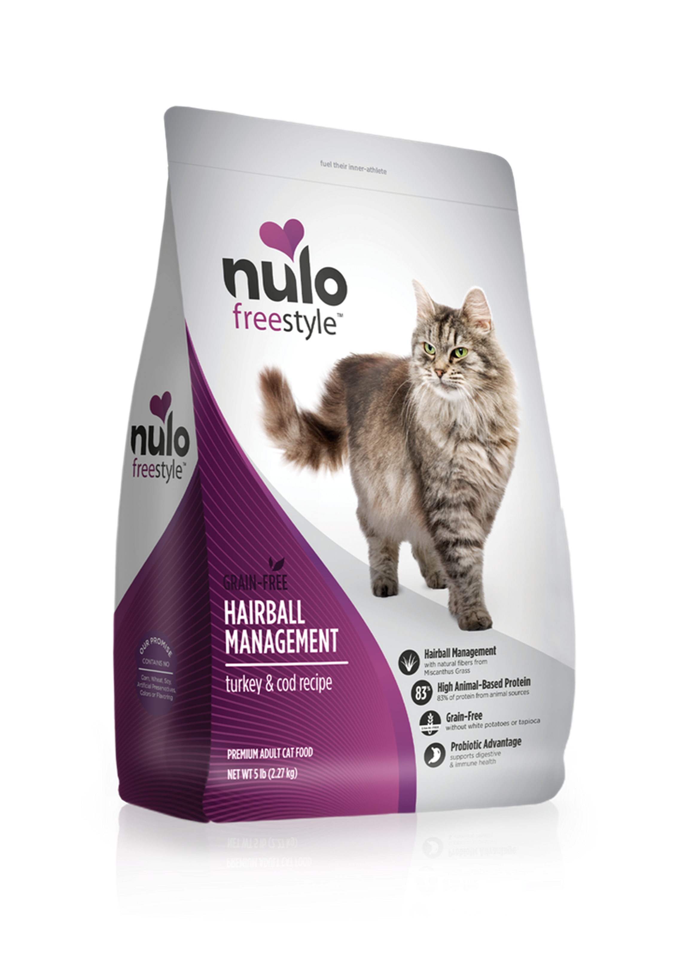Freestyle Grain-free Hairball Turkey & Cod Dry Cat Food, 5 Pounds