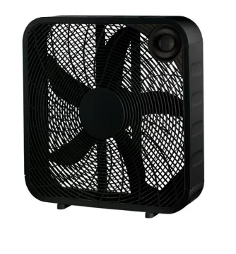 20-inch Black Box Fan With 3 Speed Settings And Rotary Switch