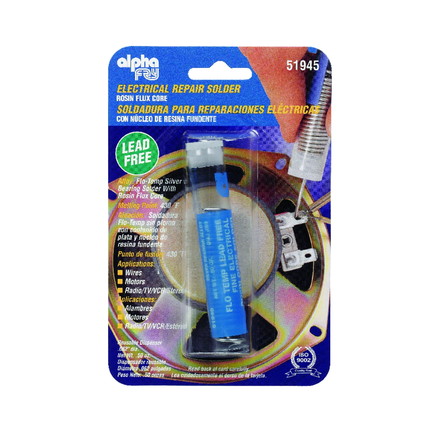 Alpha Fry Lead-free Electrical Solder 0.062 In. Diameter Tin/copper/silver 0.5 Oz.