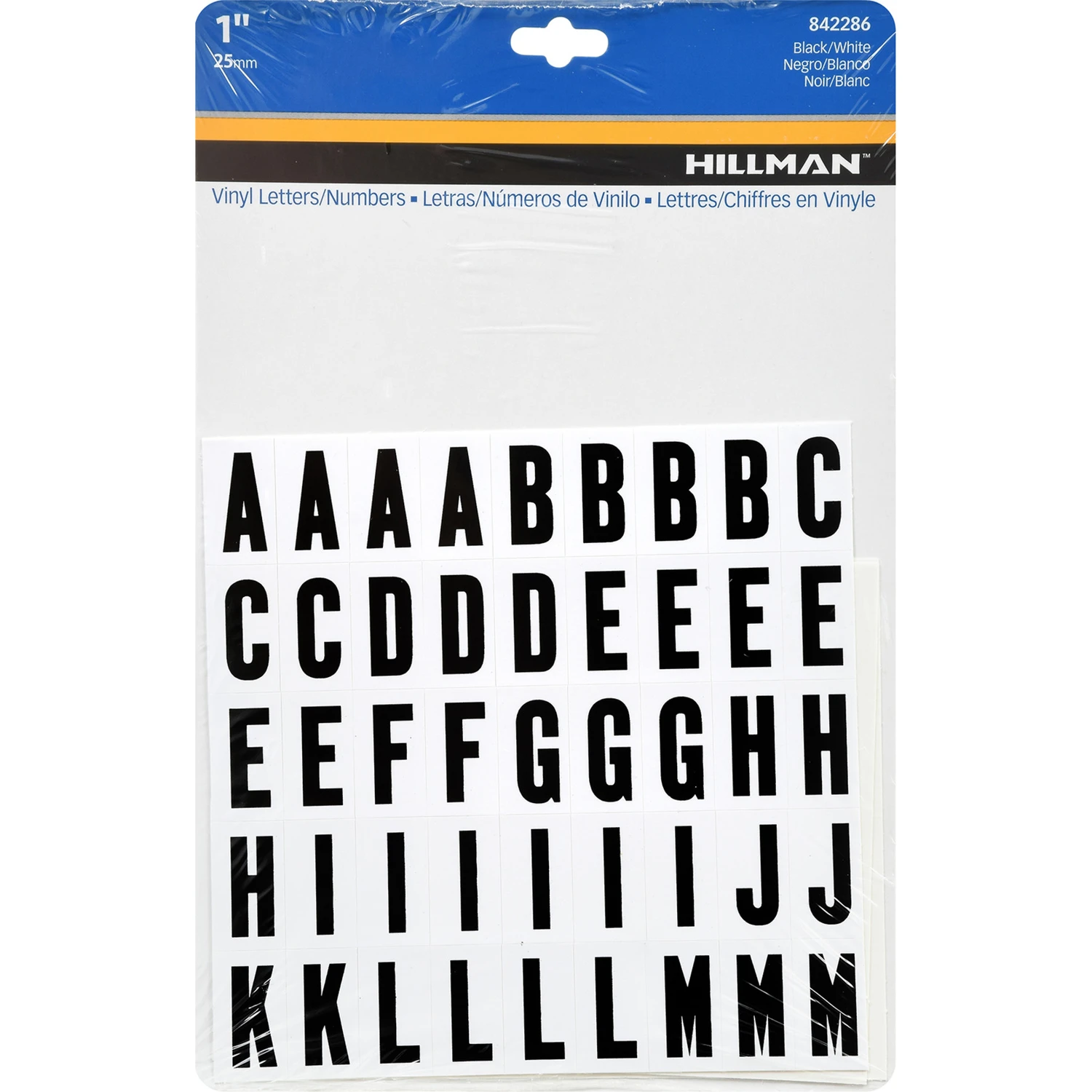 1 In. Black Vinyl Self-adhesive Letter And Number Set 0-9, A-z 117 Pieces