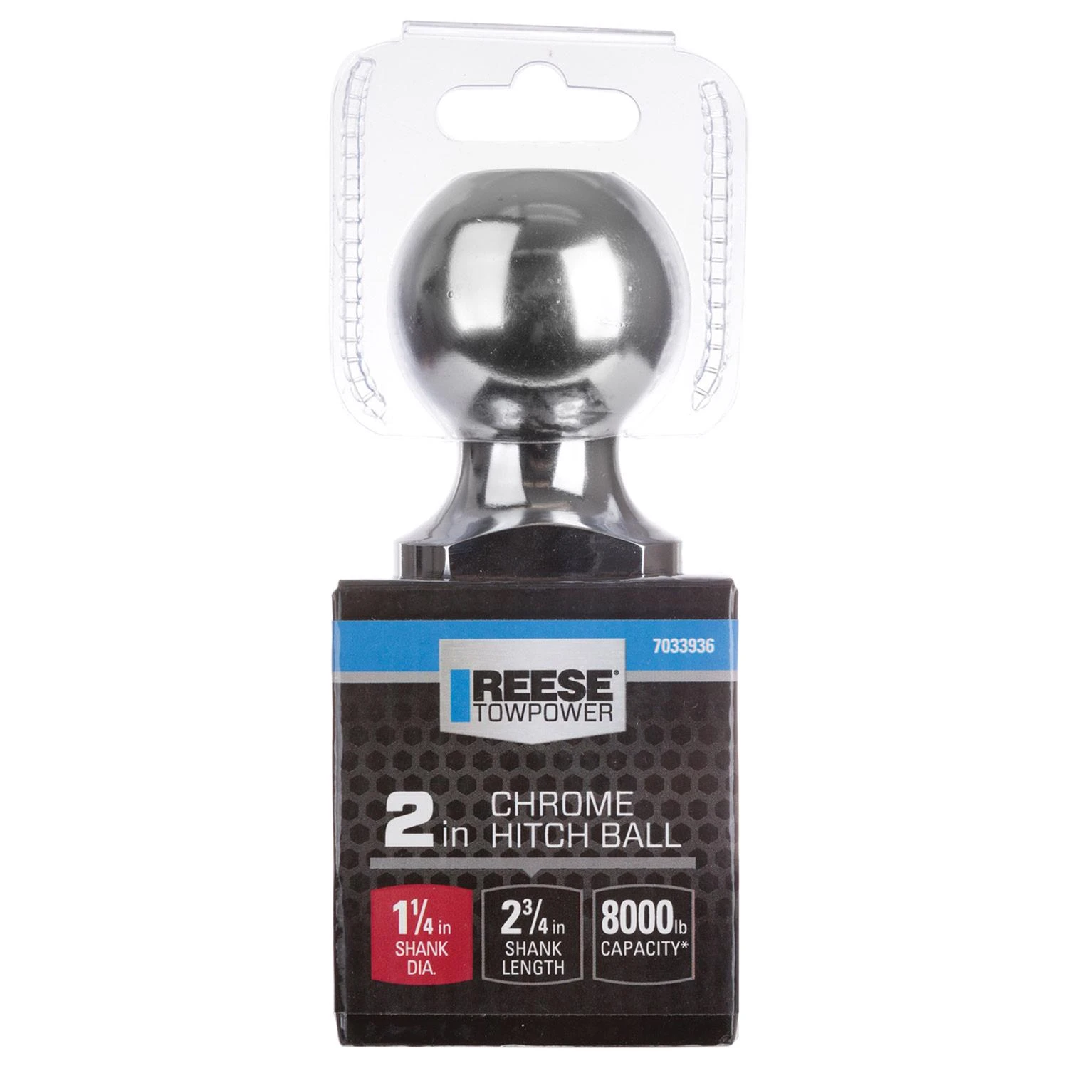 Chrome Plated Hitch Ball, 2 Inch Diameter, Durable Tow Ball for Trailers