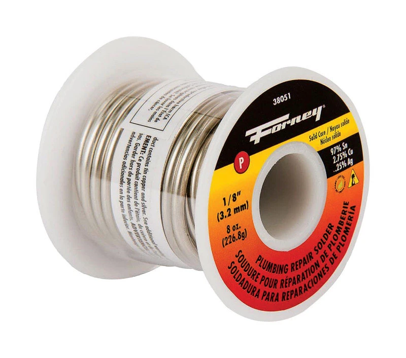 8 Oz Lead-free Plumbing Wire Solder 1/8 In. Diameter Tin/copper/silver